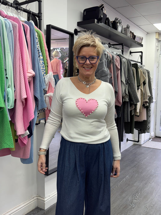 White Pearl heart top