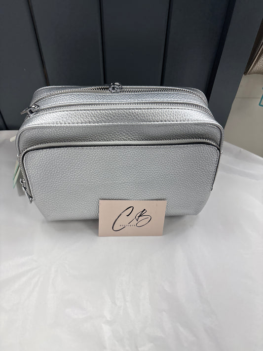 Silver 3 zipped hand Bag