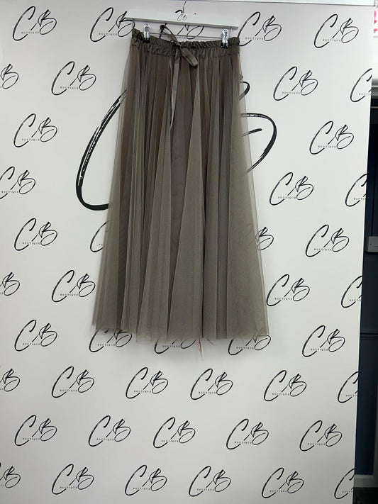 Billi Taupe Tulle Skirt
