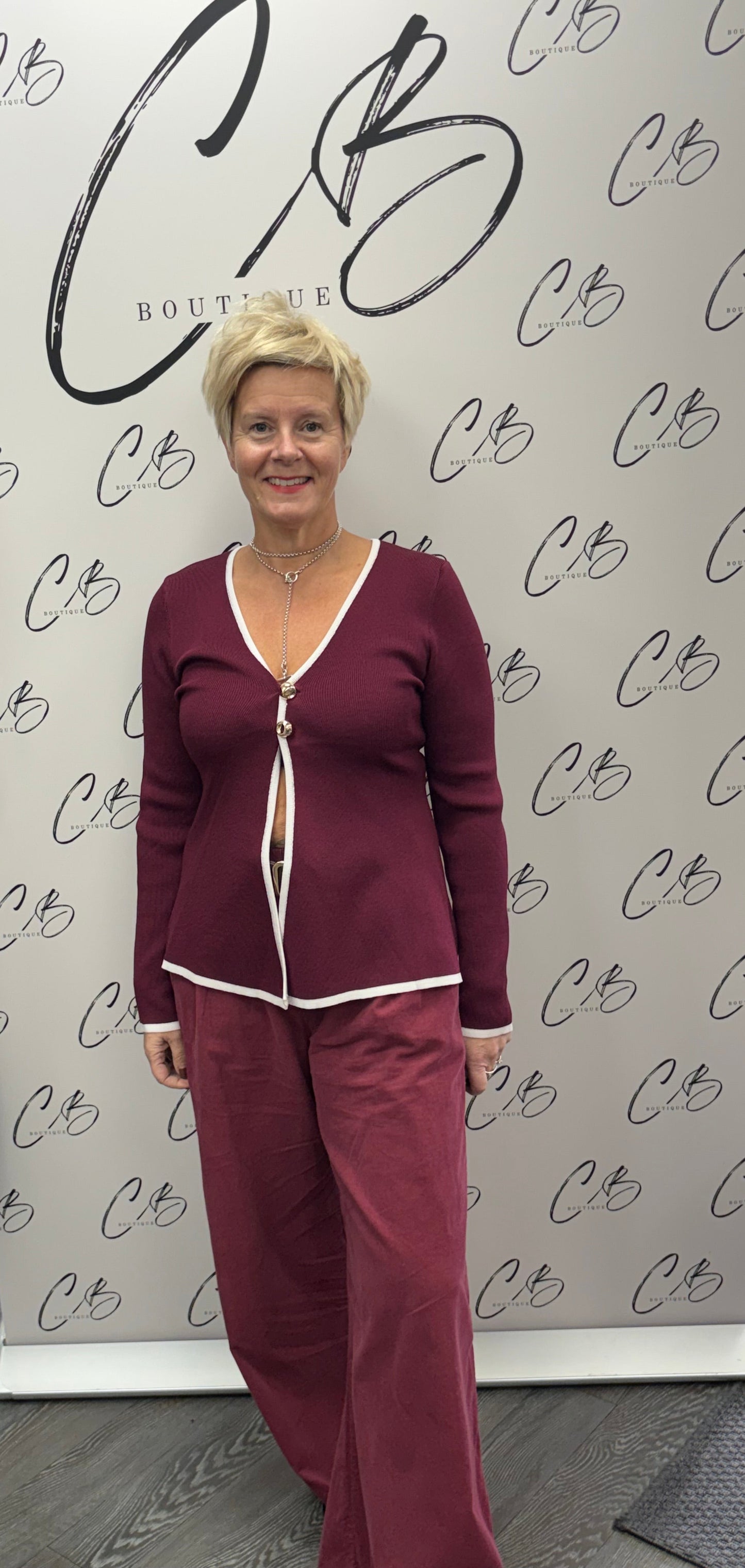 Belted Cord Wine Trouser