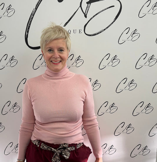 Dusky Pink Polo Neck Jumper
