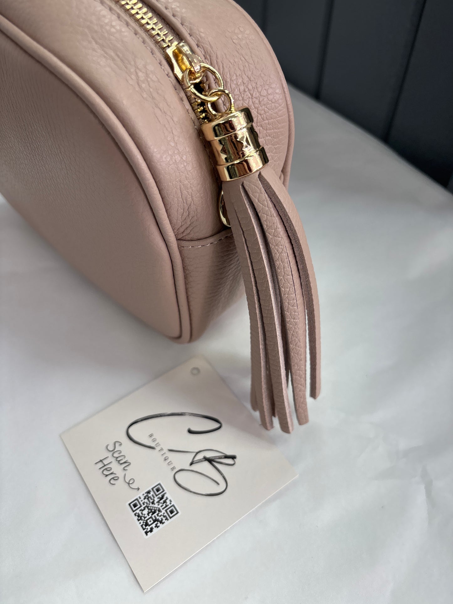 Pale pink Leather hand Bag