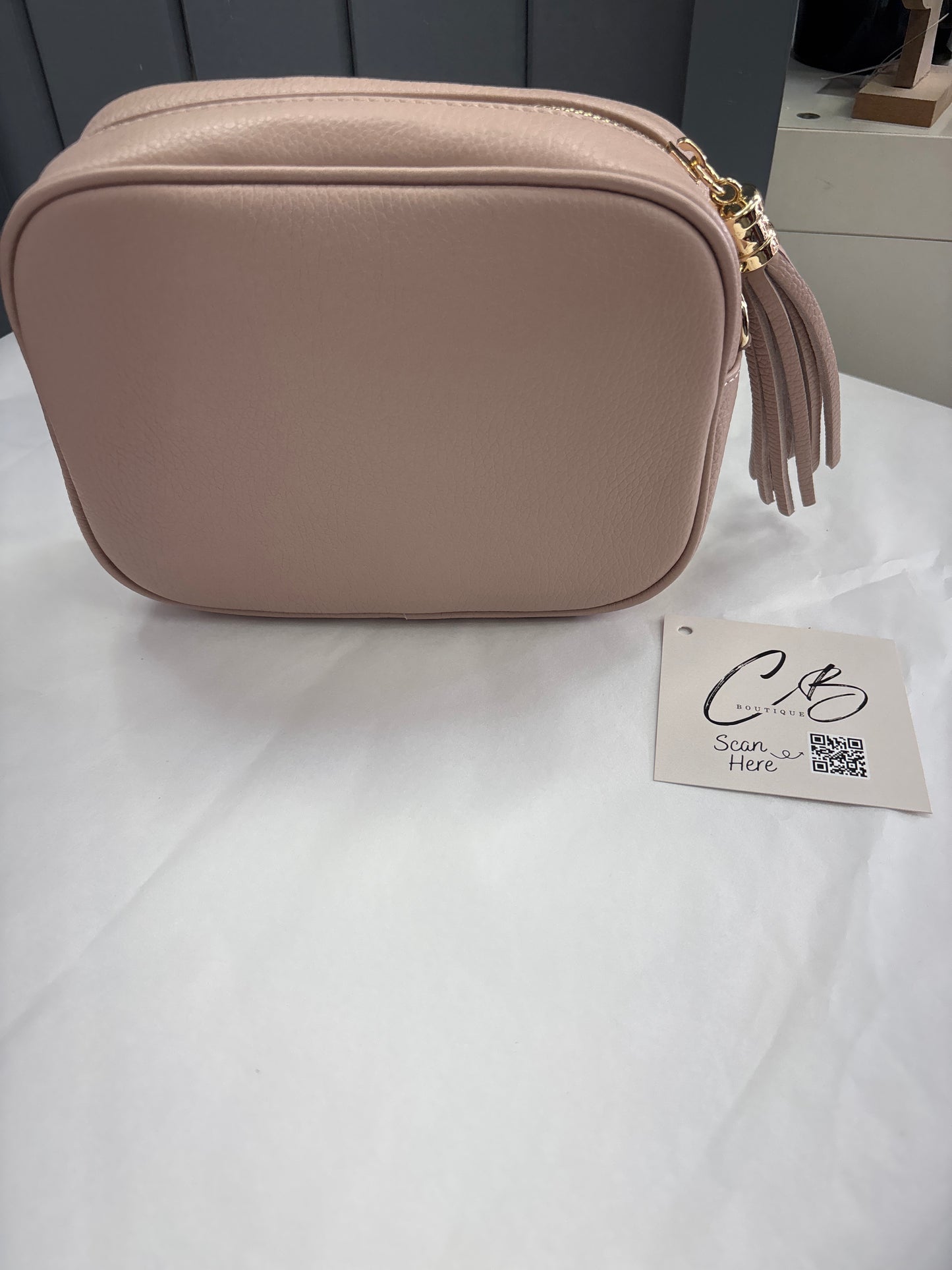 Pale pink Leather hand Bag