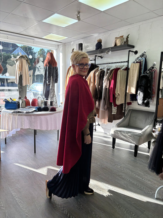 Wine - Wrap front cape
