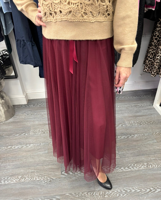 Billi Tulle Skirt wine