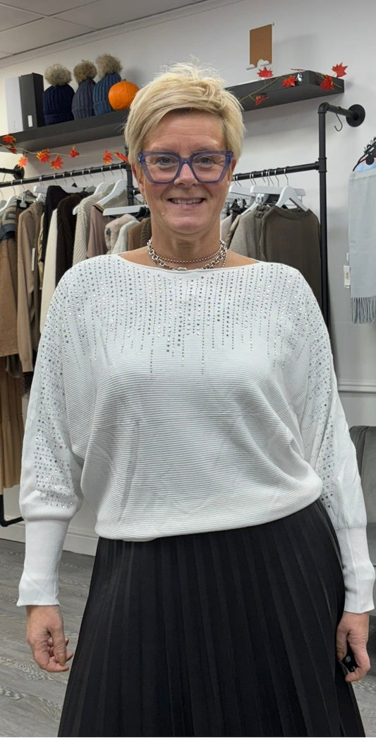 White sequin jumper