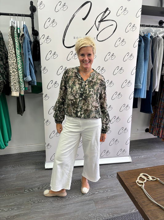 Jill Khaki blouse