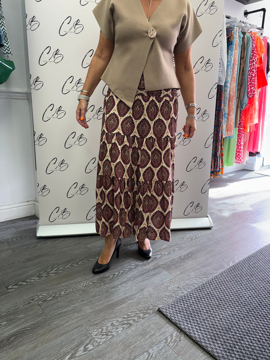 Cerys Wine Skirt