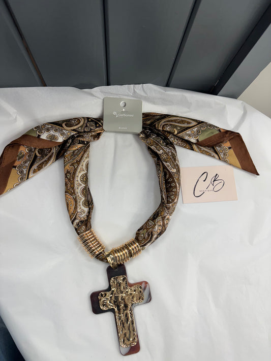 Paisley Cross Tie necklace
