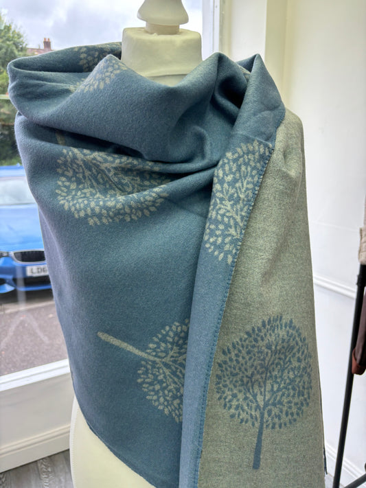 Denim and grey designer style scarf