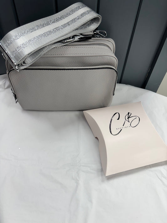 Grey 3 zipped hand Bag
