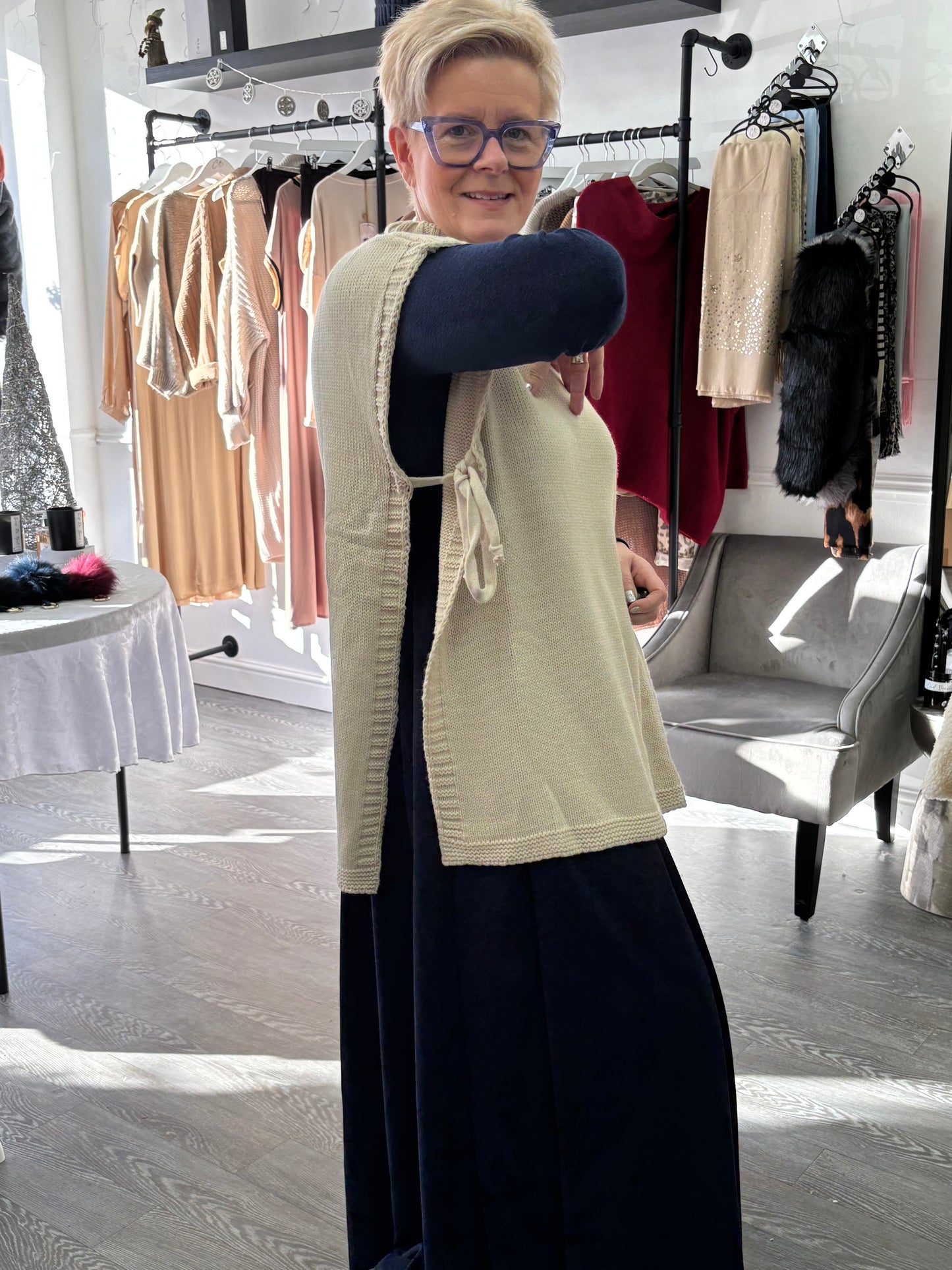 Sand Side tie poncho