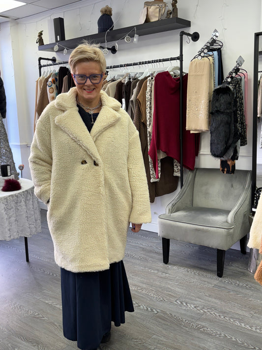Teddy short Coat  - cream