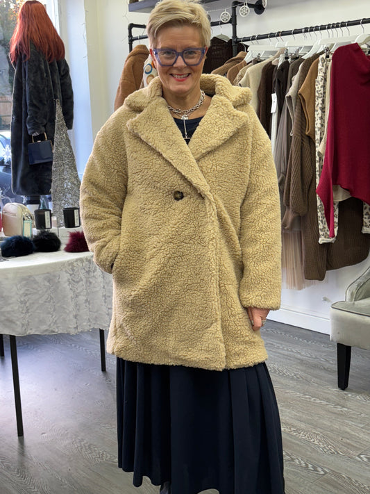Teddy short Coat  - sand