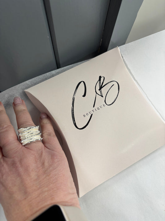 Silver Ridged Ring