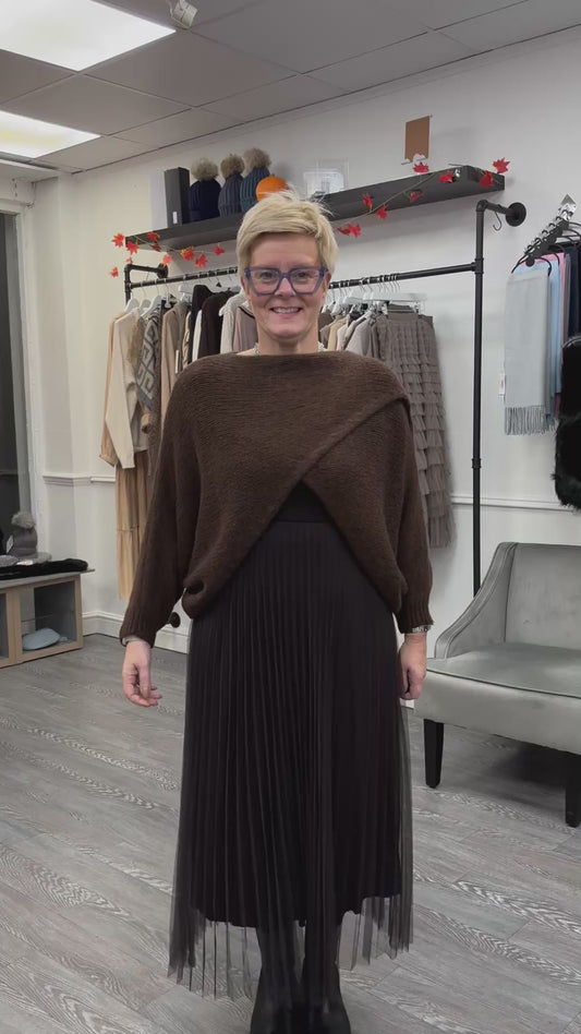 Chocolate Poncho Bat Wing Jumper